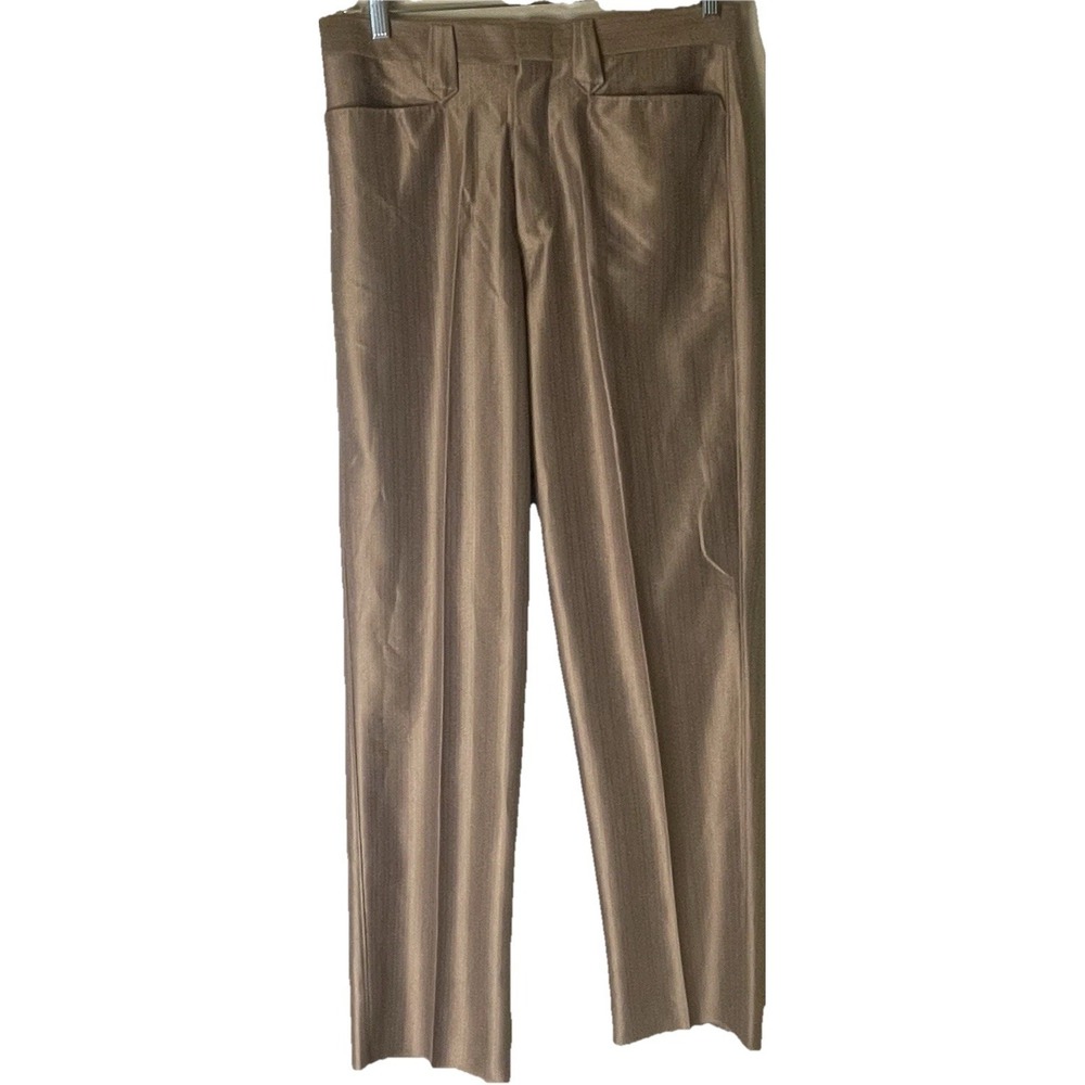 NWT El General Mens‎ 34 Western Dress Pants Beige Cowboy Rodeo Shine Finish